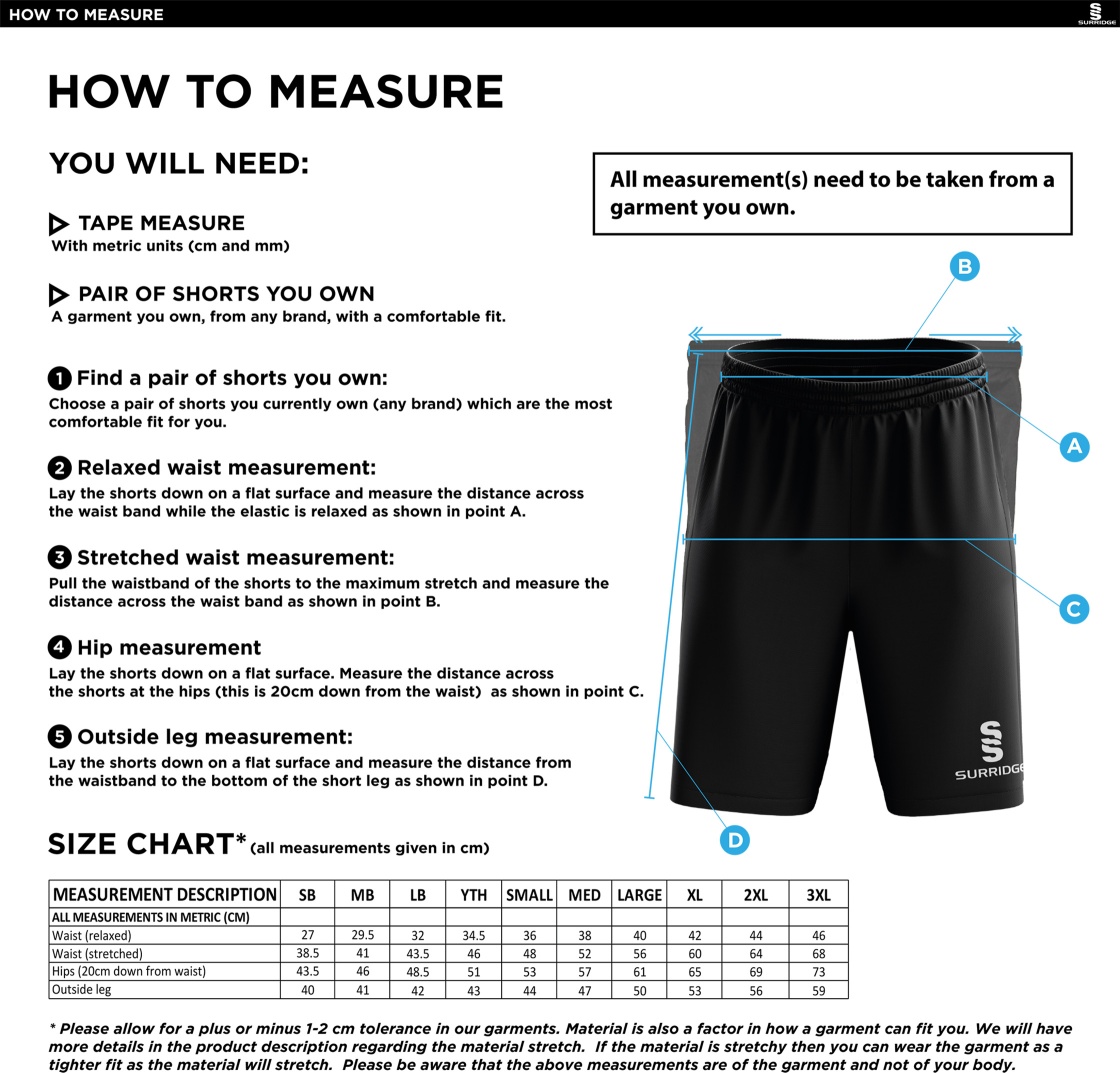 Binfield CC - Blade Shorts - Size Guide